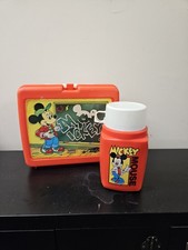 1980s Thermos Roughneck Flask & Mickey Mouse Lunchbox The Walt Disney