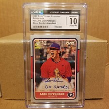 2025 Onyx Extended AUTO Inscription 5/10 LIAM PETERSON Florida Gators CGC 10 /10