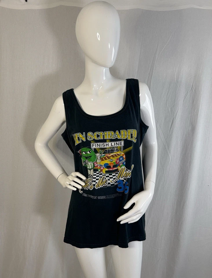 Camiseta sin mangas vintage estilo West Coast Choppers NASCAR M&M’s talla XL basura Y2K carreras Foto 3 de 4