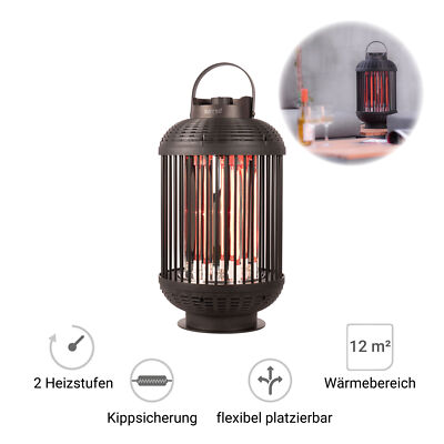 SUNRED Tischheizstrahler mit Drehfunktion (Indox Table Black 1200), schwarz