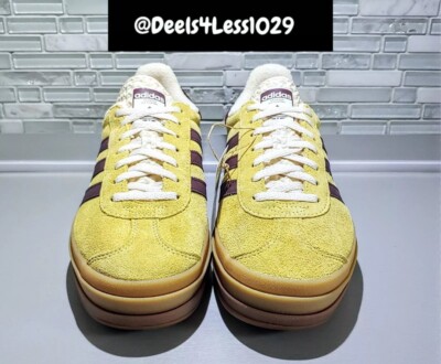Adidas Gazelle Bold Platform Womens Almost Yellow Maroon White IF5937