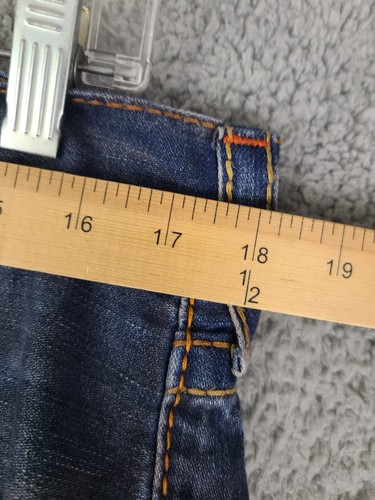 True Religion Jeans Mens 34x33 Straight Big T No Flap Zip Dye Flame Rock Star - Picture 5 of 24