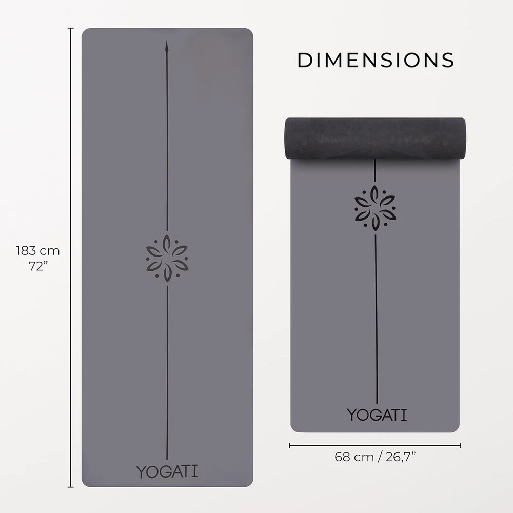 Premium Non-Slip Rubber Yoga Mat with Included Yoga Bag and Adjustable Carry Strap – Perfect for Women and Men, Ideal for Home, Studio, or Travel Use