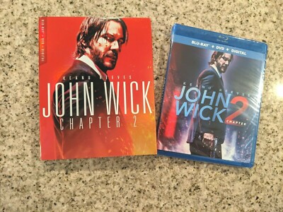 NEW JOHN WICK: CHAPTER 2 BLU RAY +DVD 2 DISC SET WALMART EXCLUSIVE SLIPCOVER