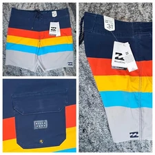 Billabong Momentum Platinum X Board Shorts Mens Size 31 Surf Swim Trunks STRETCH