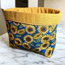 Sunflower - Fabric Storage Basket - 100% Cotton