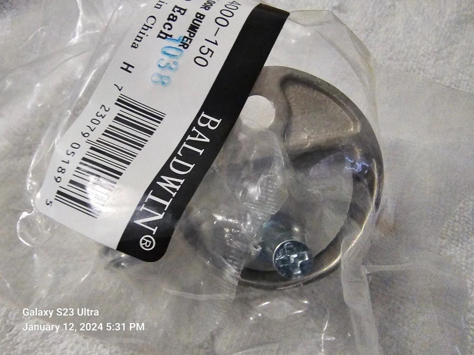 (10) Baldwin Brushed Nickel Half Dome Floor Bumpers/Stop 4000-150  - Image 4 of 4