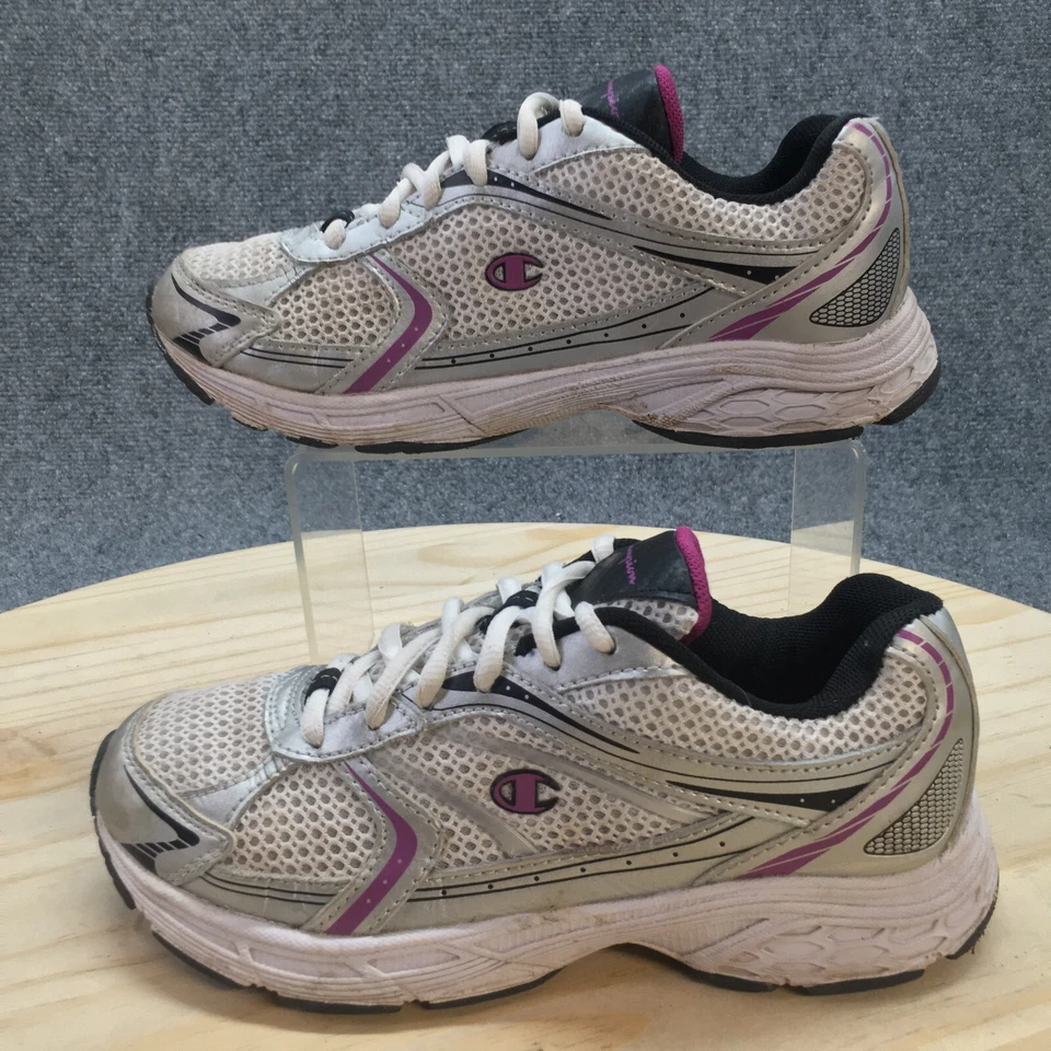 Champion Zapatos Mujer 6 Tenis para Correr Malla Blanca Punta Redonda Con Cordones Comodidad Foto 2 de 4