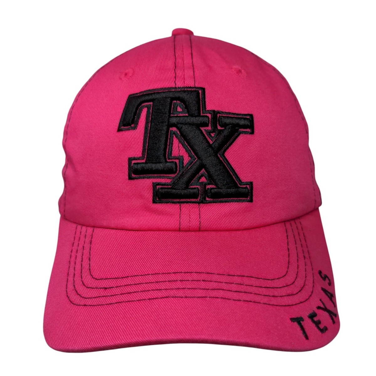 Texas Slideback Hat Pink One Size Adjustable Embroidered 
