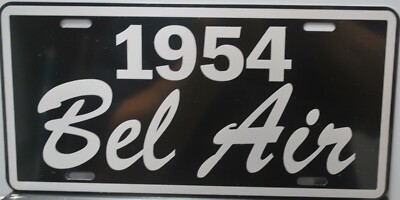 1954 54 BEL AIR Metal License Plate Chevy 150 210 Wagon Custom Classic Cruiser