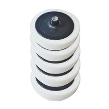 Craft-Equip Basic 5er Pack 150mm Polierschwamm M14 St&uuml;tzteller weiss glatt Pad