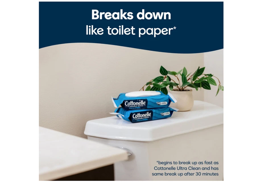 8 Packs Fresh Feel Flushable Adult Wet Wipes, 42 Wipes Per Pack, 336 Total Wipes - Image 4 of 4