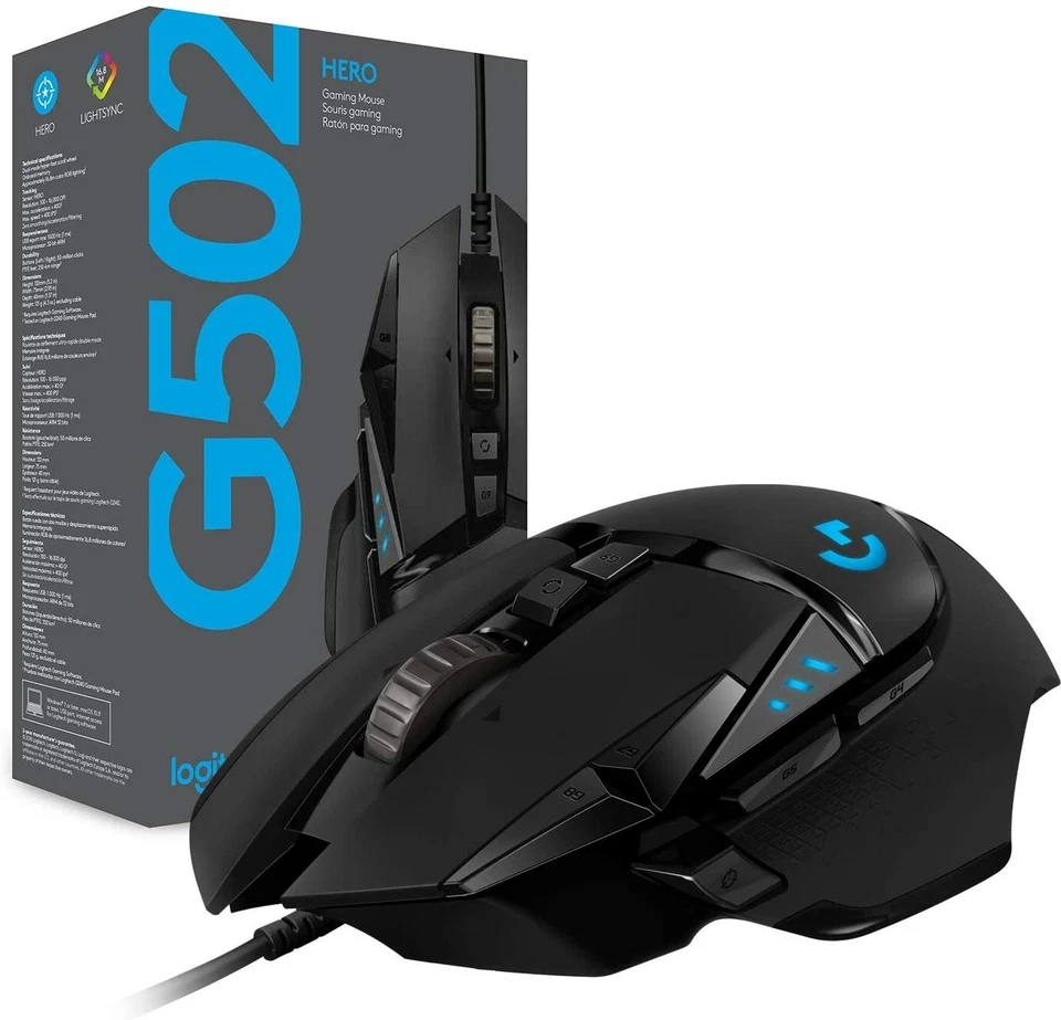 Logitech G502 HERO High-Performance Gaming Mouse - 25K DPI Sensor - Image 2 of 4