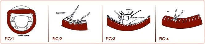 Cubierta de volante de cuero para camioneta Toyota SUV furgoneta piel de vaca genuina Foto 3 de 4