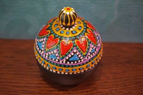 Handcrafted Thai Wooden Box Vintage Hand Painted Trinket Jewelry Box #108 - Picture 2 of 19