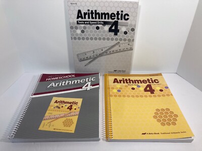 Abeka ARITHMETIC 4 WORK TEXT KEY + TEST KEY + CURRICULUM LESSON PLANS Very Nice!