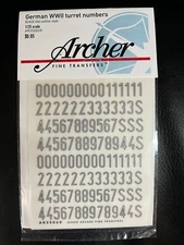 Archer 1/35 AR35060B German Turret Numbers (Black/Thin). New, ships from USA.
