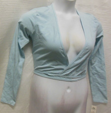 Cotton Spandex Wrap Sweater Body Wrappers Lt. Blue Ladies Lg or XL ballet
