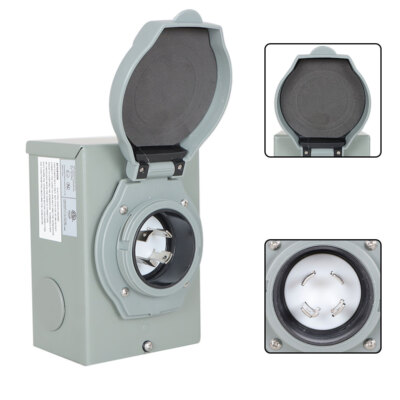 AC WORKS 30 Amp 125-Volt L5-30P RV/Marine Power Input Inlet In White With Cover RVINL530-WT - Foto 1