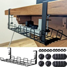 Under Desk Cable Management Tray Cord Holder Storage Office Home NO DRILL TIDY