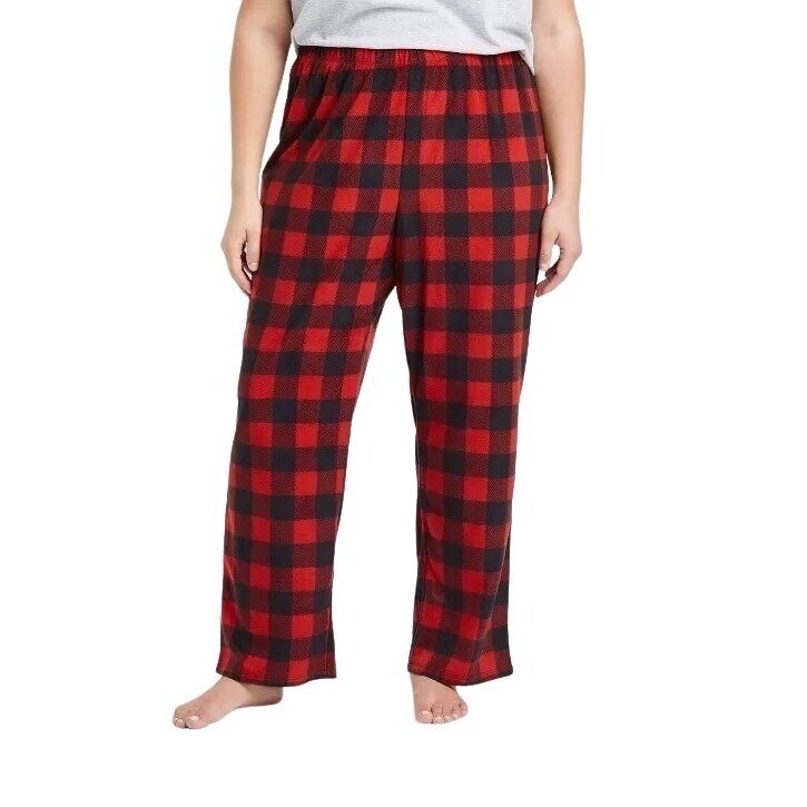 Wondershop Women's Holiday Buffalo Check Plaid Fleece Pajama Pants