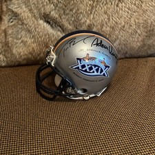 Patriots Tom Brady and Adam Vinatieri signed super bowl 39 mini helmet 2004 Auto