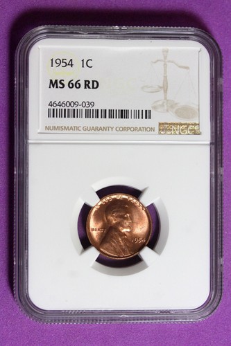 1954 NGC MS66 RD Lincoln Wheat Cent #B34938