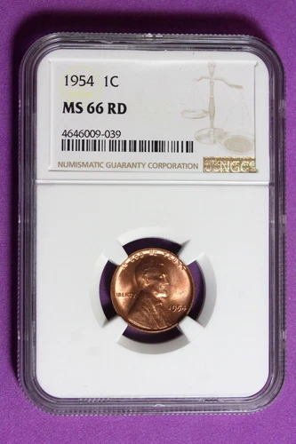 1954 NGC MS66 RD Lincoln Wheat Cent #B34938