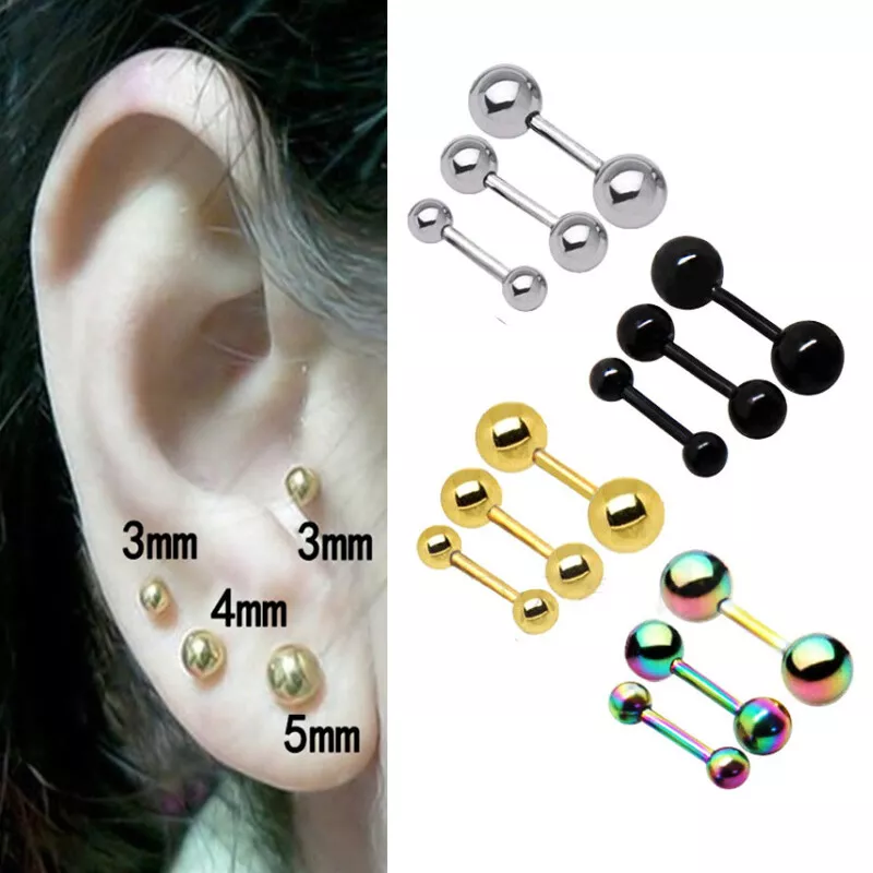 Barbell earrings cheap