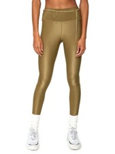 WeWoreWhat GORGEOUS Chain High Rise Active Leggings, Gold Green Med, Brand New