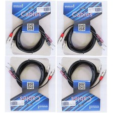 4Pcs 8ft 2-1/4in (6.3mm) Mono Male Cable to 2-RCA Male Audio Microphone Cables