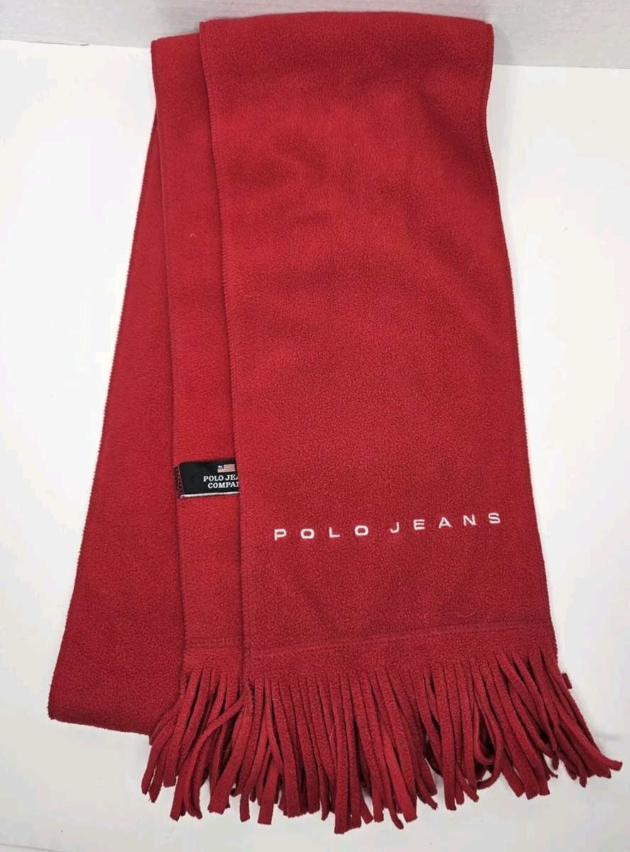 小物 Ralph Lauren dirt fringe long stole Polo Jeans Company Ralph Lauren Red Fringed Scarf, Unisex