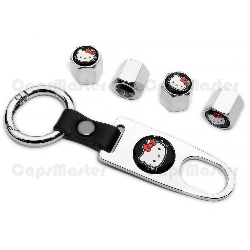 Universal Car Wheel Tire Valve Dust Stem Air Cap Keychain Cute Hello