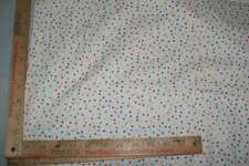 White Background Multicolored Polka Dot Quilting Fabric Cotton 1Yd 14" x44"