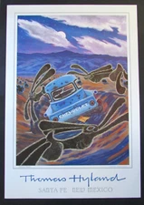 Thomas Hyland Santa Fe New Mexico Signed Victory Dance Jack Rabbit Poster 1989