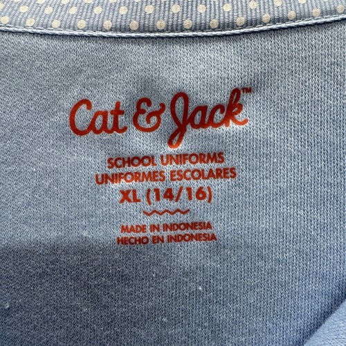 Cat & Jack School Uniform Polo XL 14/16 Girls Tab Short Sleeve Light Blue - Picture 2 of 10