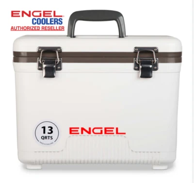 ENGEL 13QT Leak-Proof, Air Tight, Hard Sided Cooler / Lunchbox White
