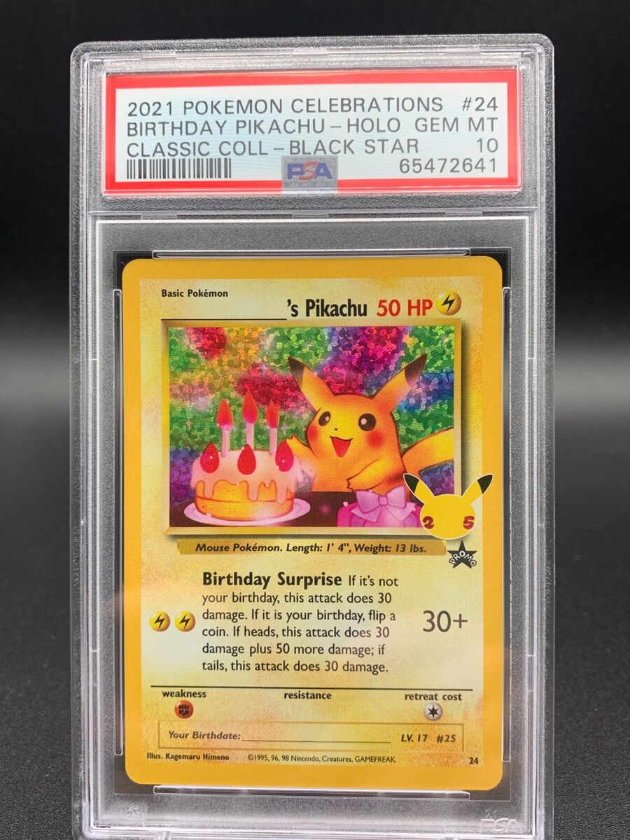 Birthday Pikachu 24 PSA 10 GEM MINT 2021 Pokemon Holo Promo Birthday Pikachu 24 PSA 10 GEM MINT 2021 Pokemon Holo Promo
