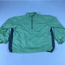 Zero Restriction Jacket Mens Large Green Half Zip Pullover Windbreaker Golf