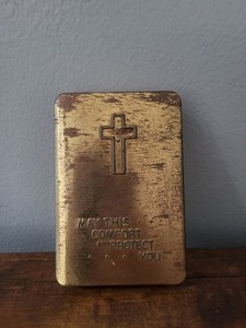 WW2 WWII Military Army USGI Heart Shield Religious Bible Metal Cover | Named