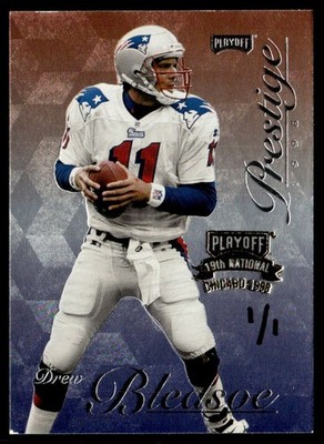 1998 Playoff Prestige National Stamp 1/1 Drew Bledsoe New England Patriots #49