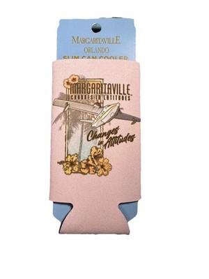 NEW Margaritaville Changes In Latitudes Pink Slim Can Cooler Jimmy Buffett NWT