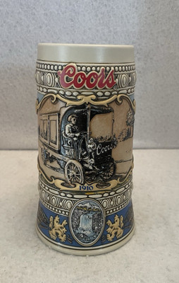 Vintage Coors Beer Stein  Beer Truck 1910  1989 Collectors Edition Wagon #34239