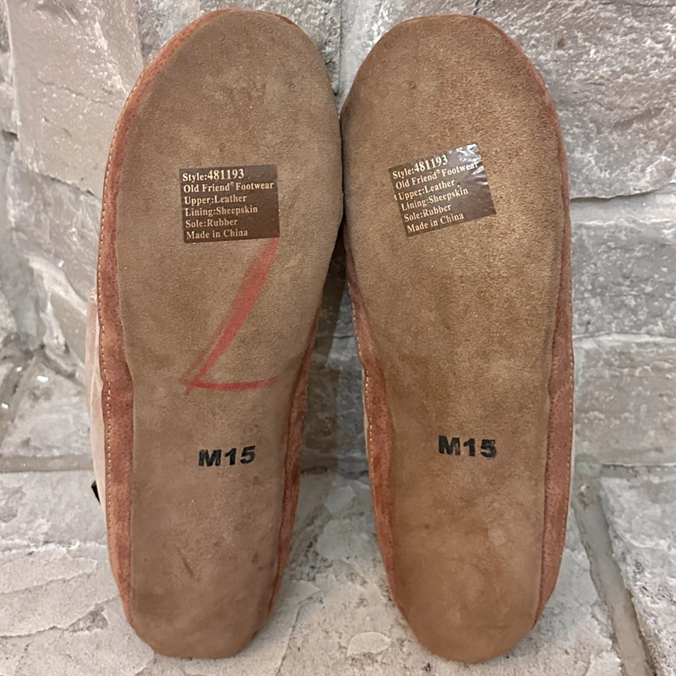 Zapatillas Mocasines Old Friend Piel de Oveja Piel de Oveja Gamuza Zapatos 15 Hombres 481193 Foto 3 de 4
