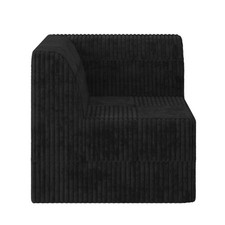 Modern Sectional Sleeper Sofa with Corduroy Fabric, Black, 80" L
