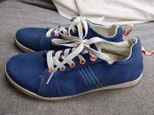 Vionic Beach Stinson Shoes Womens Size 6 37 Navy Blue Canvas Lace Up Sneakers