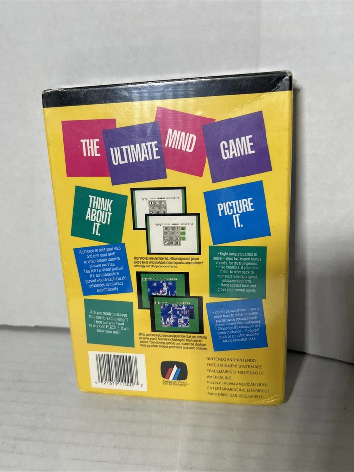 Puzzle (NES, 1990) American Video Entertainment Nintendo Brand New Sealed Nib - Image 3 of 4