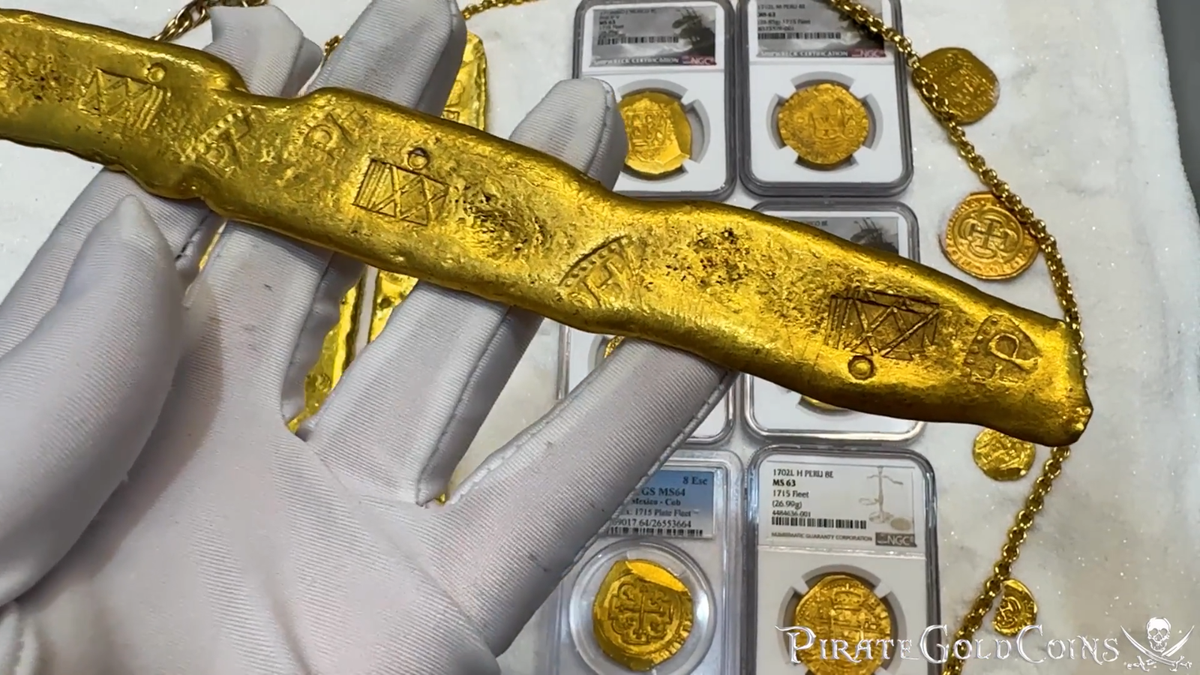 ATOCHA 1622 SHIPWRECK 10.5OZ GOLD BAR MEL FISHER COA PIRATE GOLD