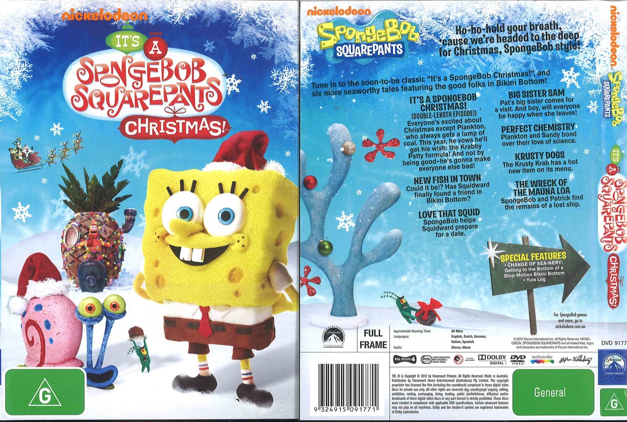 186D NEW SEALED DVD Region 4 IT'S A SPONGEBOB SQUAREPANTS CHRISTMAS ...