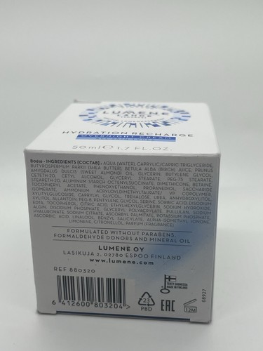 Lumene Lahde Intense Hydration 24 Hour Moisturizer 50 mL Overnight Cream Sealed - Picture 9 of 10